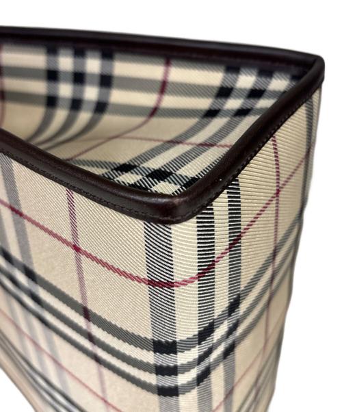 BURBERRY（バーバリー）BURBERRY (バーバリー) トートバッグ　ノバチェック ブラウン×ベージュの古着・服飾アイテム