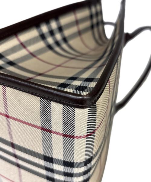 BURBERRY（バーバリー）BURBERRY (バーバリー) トートバッグ　ノバチェック ブラウン×ベージュの古着・服飾アイテム