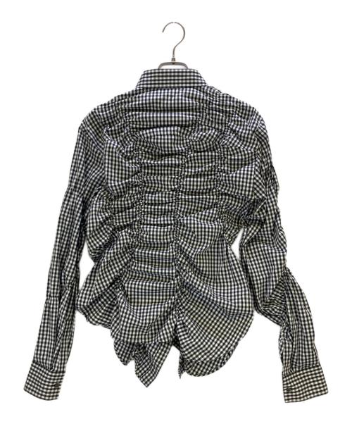 ENFOLD（エンフォルド）ENFOLD (エンフォルド) ギンガムシャーリングシャツ ブラック×ホワイト サイズ:38の古着・服飾アイテム