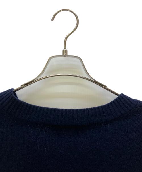 ami（アミ）ami (アミ) 厚手ニット エンボスロゴ Vネックニット ネイビー サイズ:XLの古着・服飾アイテム