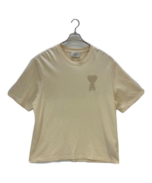 ami（アミ）ami (アミ) 半袖カットソー Ami de Cœur パッチ Tシャツ ベージュ サイズ:XLの古着・服飾アイテム