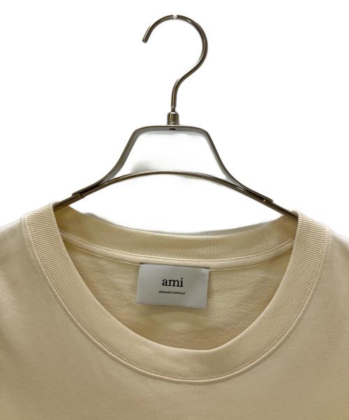 ami（アミ）ami (アミ) 半袖カットソー Ami de Cœur パッチ Tシャツ ベージュ サイズ:XLの古着・服飾アイテム