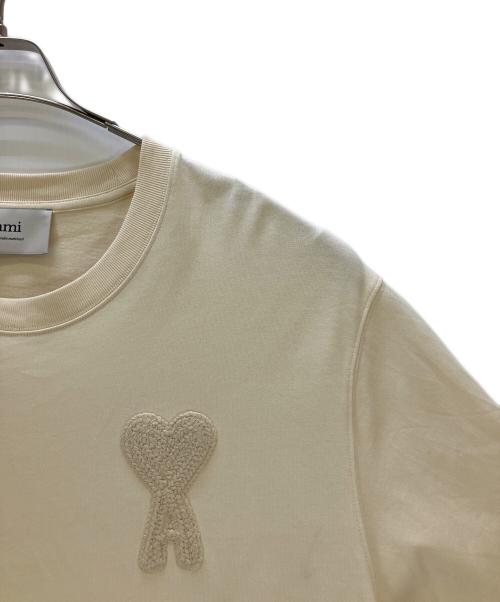 ami（アミ）ami (アミ) 半袖カットソー Ami de Cœur パッチ Tシャツ ベージュ サイズ:XLの古着・服飾アイテム