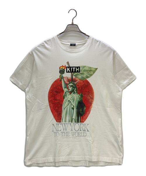 KITH（キス）KITH (キス) 半袖カットソー Kith NY to the World Liberty Apple Vintage Tee ホワイト サイズ:XLの古着・服飾アイテム