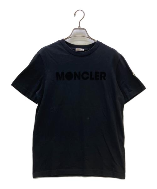 MONCLER（モンクレール）MONCLER (モンクレール) 半袖カットソー FELT LOGO S/S T-SHIRT 24SS ブラック サイズ:Sの古着・服飾アイテム
