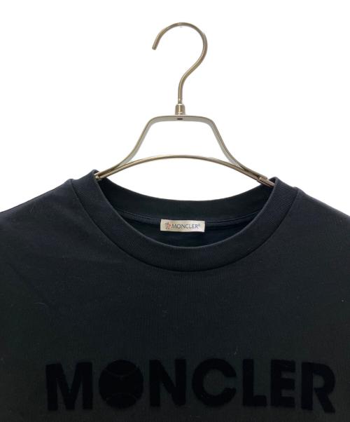MONCLER（モンクレール）MONCLER (モンクレール) 半袖カットソー FELT LOGO S/S T-SHIRT 24SS ブラック サイズ:Sの古着・服飾アイテム