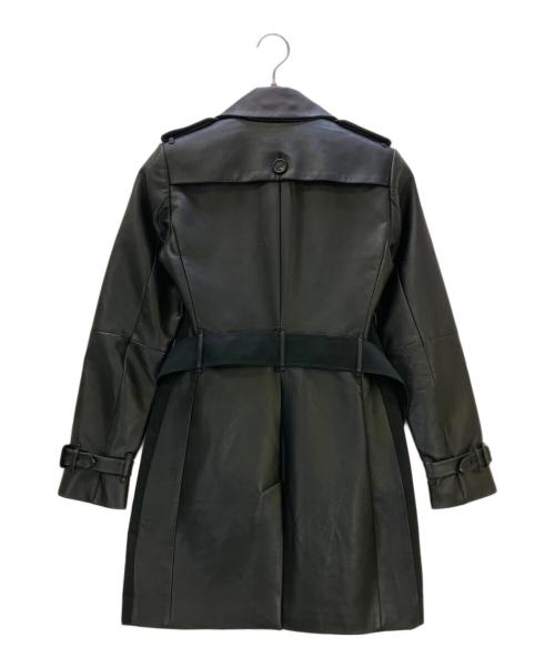 BURBERRY LONDON（バーバリーロンドン）BURBERRY LONDON (バーバリーロンドン) レザー切替トレンチコート ブラック サイズ:UK2の古着・服飾アイテム