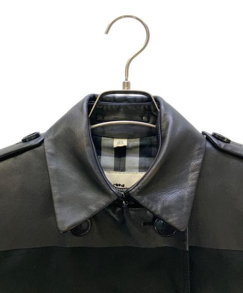 BURBERRY LONDON（バーバリーロンドン）BURBERRY LONDON (バーバリーロンドン) レザー切替トレンチコート ブラック サイズ:UK2の古着・服飾アイテム