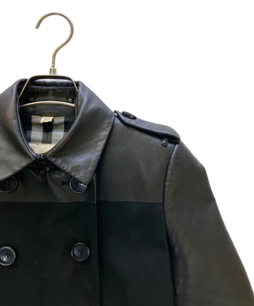 BURBERRY LONDON（バーバリーロンドン）BURBERRY LONDON (バーバリーロンドン) レザー切替トレンチコート ブラック サイズ:UK2の古着・服飾アイテム