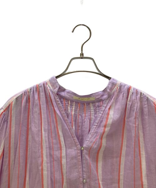 ne quittez pas（ヌキテパ）ne quittez pas (ヌキテパ) 半袖ワンピース 	C.VOILE STRIPE GOWN パープル サイズ:Sの古着・服飾アイテム