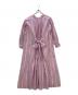 ne quittez pas (ヌキテパ) 半袖ワンピース 	C.VOILE STRIPE GOWN パープル サイズ:S：10000円