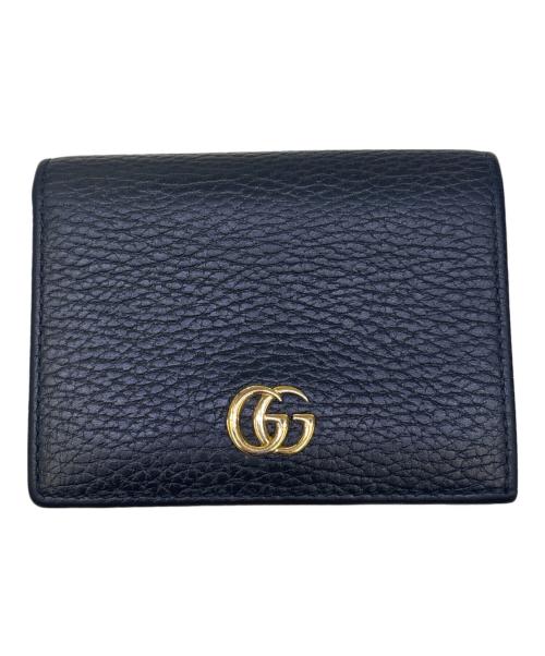 GUCCI（グッチ）GUCCI (グッチ) 2つ折り財布　GGマーモント ブラックの古着・服飾アイテム