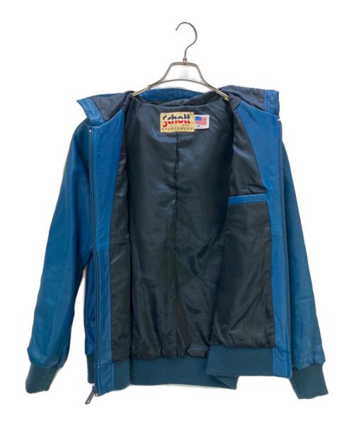 Schott（ショット）Schott (ショット) レザートラックジャケット ブルー サイズ:Mの古着・服飾アイテム