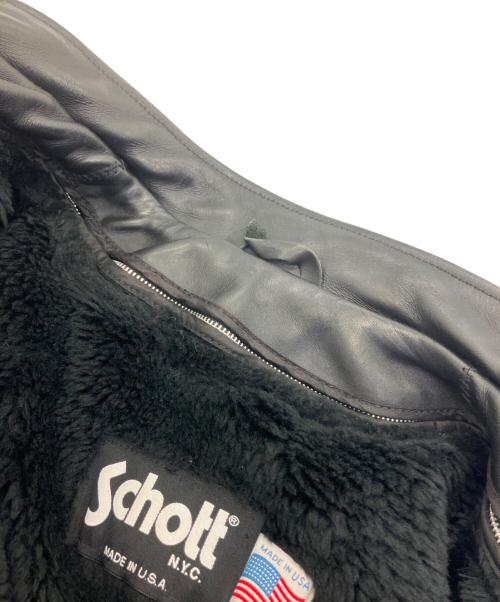 Schott（ショット）Schott (ショット) シングルライダースジャケット ボアライナー付 ブラック サイズ:40の古着・服飾アイテム