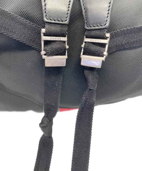 GUCCI（グッチ）GUCCI (グッチ) GUCCI　テクノキャンバスバックパック　シェリーライン　リュック ブラックの古着・服飾アイテム
