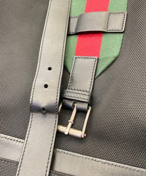 GUCCI（グッチ）GUCCI (グッチ) GUCCI　テクノキャンバスバックパック　シェリーライン　リュック ブラックの古着・服飾アイテム