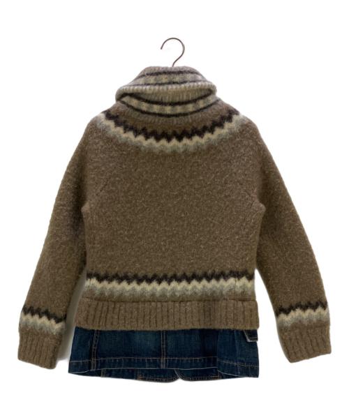 tricot COMME des GARCONS（トリココムデギャルソン）tricot COMME des GARCONS (トリココムデギャルソン) ニットジャケット ブラウン×ブルー サイズ:Mの古着・服飾アイテム