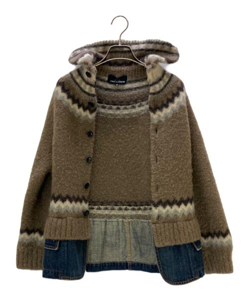 tricot COMME des GARCONS（トリココムデギャルソン）tricot COMME des GARCONS (トリココムデギャルソン) ニットジャケット ブラウン×ブルー サイズ:Mの古着・服飾アイテム