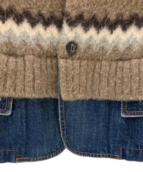 tricot COMME des GARCONS（トリココムデギャルソン）tricot COMME des GARCONS (トリココムデギャルソン) ニットジャケット ブラウン×ブルー サイズ:Mの古着・服飾アイテム