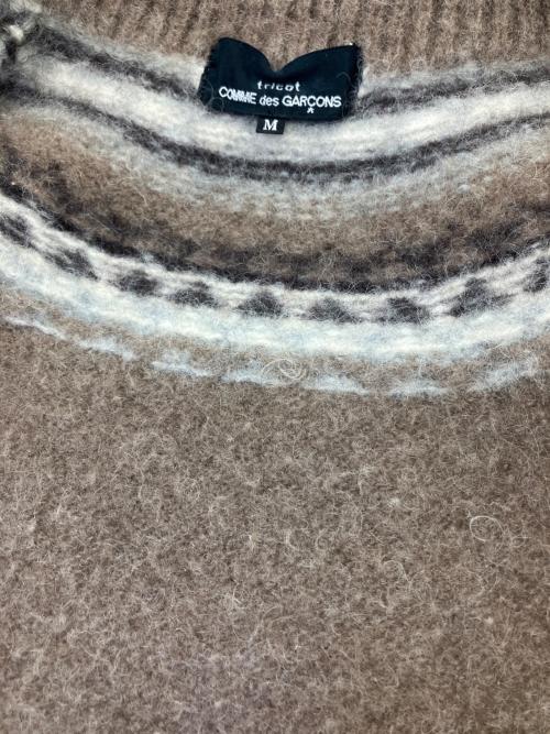 tricot COMME des GARCONS（トリココムデギャルソン）tricot COMME des GARCONS (トリココムデギャルソン) ニットジャケット ブラウン×ブルー サイズ:Mの古着・服飾アイテム