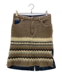 tricot COMME des GARCONS（トリココムデギャルソン）の古着「切替スカート」｜ブラウン×インディゴ