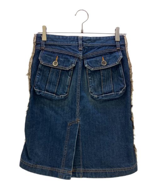 tricot COMME des GARCONS（トリココムデギャルソン）tricot COMME des GARCONS (トリココムデギャルソン) 切替スカート ブラウン×インディゴ サイズ:Sの古着・服飾アイテム