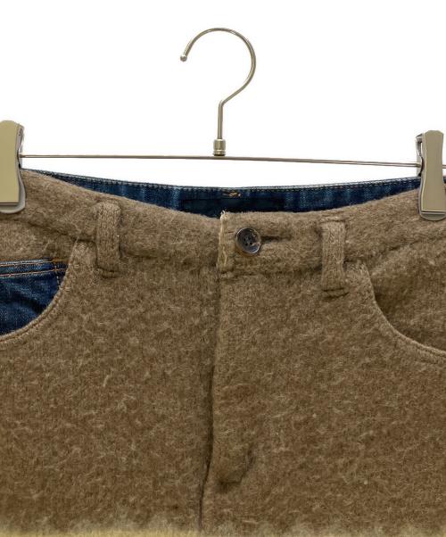 tricot COMME des GARCONS（トリココムデギャルソン）tricot COMME des GARCONS (トリココムデギャルソン) 切替スカート ブラウン×インディゴ サイズ:Sの古着・服飾アイテム