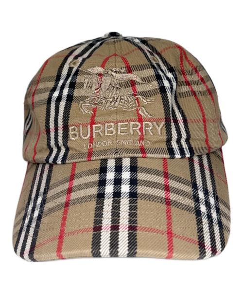 BURBERRY（バーバリー）BURBERRY (バーバリー) Supreme (シュプリーム) キャップ　ノバチェック　22SS ベージュの古着・服飾アイテム