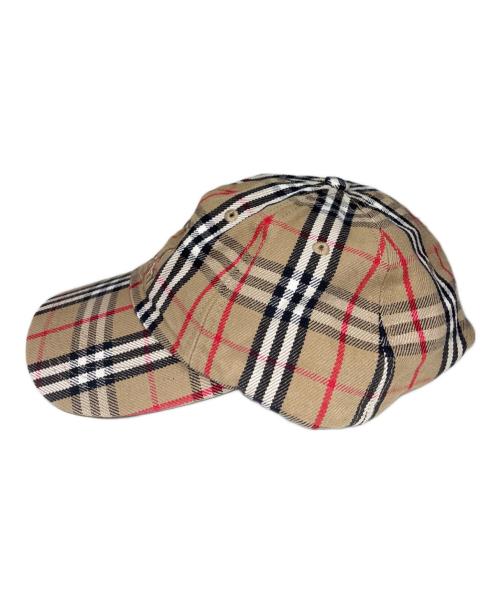 BURBERRY（バーバリー）BURBERRY (バーバリー) Supreme (シュプリーム) キャップ　ノバチェック　22SS ベージュの古着・服飾アイテム