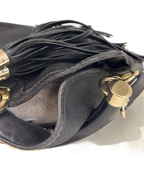 GUCCI（グッチ）GUCCI (グッチ) 2WAYバッグ　インディ　グッチシマ タッセル ブラックの古着・服飾アイテム