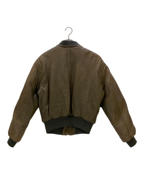 GIORGIO ARMANI（ジョルジオアルマーニ）GIORGIO ARMANI (ジョルジオアルマーニ) レザーボンバージャケット ブラウン サイズ:48の古着・服飾アイテム