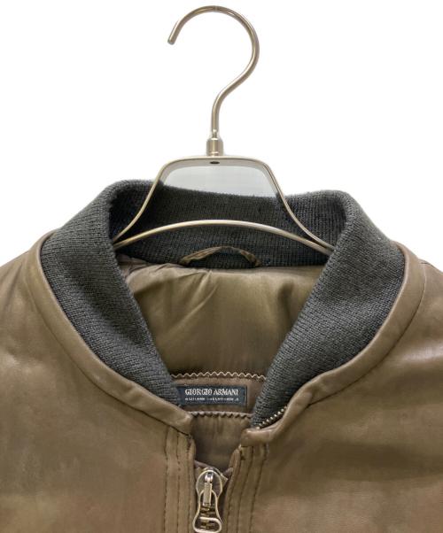 GIORGIO ARMANI（ジョルジオアルマーニ）GIORGIO ARMANI (ジョルジオアルマーニ) レザーボンバージャケット ブラウン サイズ:48の古着・服飾アイテム
