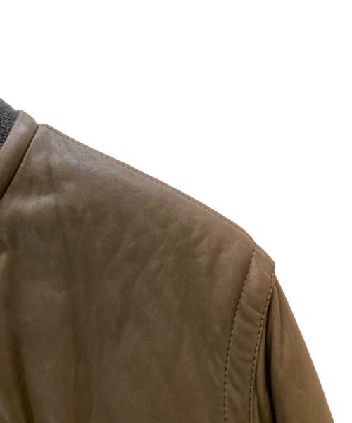 GIORGIO ARMANI（ジョルジオアルマーニ）GIORGIO ARMANI (ジョルジオアルマーニ) レザーボンバージャケット ブラウン サイズ:48の古着・服飾アイテム