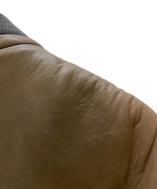 GIORGIO ARMANI（ジョルジオアルマーニ）GIORGIO ARMANI (ジョルジオアルマーニ) レザーボンバージャケット ブラウン サイズ:48の古着・服飾アイテム