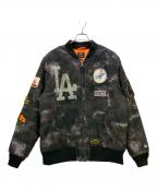 ALPHA×New Era×MLBアルファ×ニューエラ×エムエルビー）の古着「MA-1ジャケット」｜ブラック