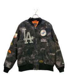 ALPHA×New Era×MLB（アルファ×ニューエラ×エムエルビー）の古着「MA-1ジャケット」｜ブラック