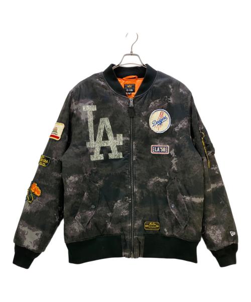 ALPHA（アルファ）ALPHA (アルファ) New Era (ニューエラ) MLB (エムエルビー) MA-1ジャケット ブラック サイズ:XXLの古着・服飾アイテム
