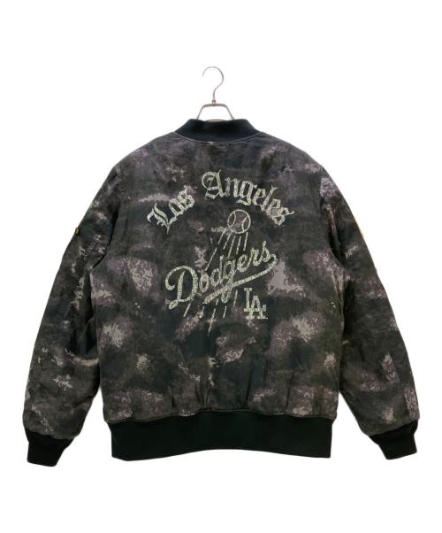 ALPHA（アルファ）ALPHA (アルファ) New Era (ニューエラ) MLB (エムエルビー) MA-1ジャケット ブラック サイズ:XXLの古着・服飾アイテム