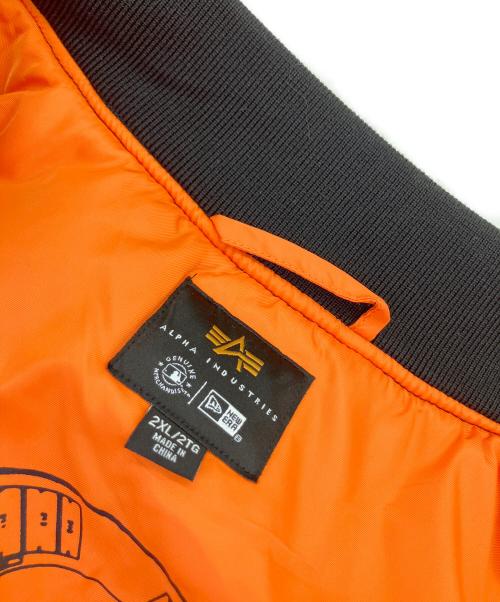 ALPHA（アルファ）ALPHA (アルファ) New Era (ニューエラ) MLB (エムエルビー) MA-1ジャケット ブラック サイズ:XXLの古着・服飾アイテム