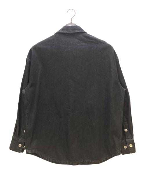 FenG CHen WANG（フェンチェンワン）FENG CHEN WANG (フェンチェンワン) RAW EDGE PATCHWORK DENIM SHIRT / JACKE ブラック サイズ:Mの古着・服飾アイテム