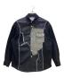 FENG CHEN WANG（フェンチェンワン）の古着「RAW EDGE PATCHWORK DENIM SHIRT / JACKE」｜ブラック