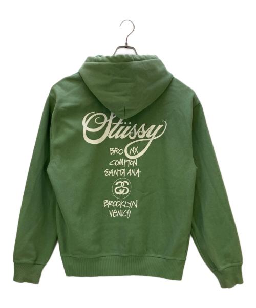 stussy（ステューシー）stussy (ステューシー) プルオーバーパーカー グリーン サイズ:Lの古着・服飾アイテム