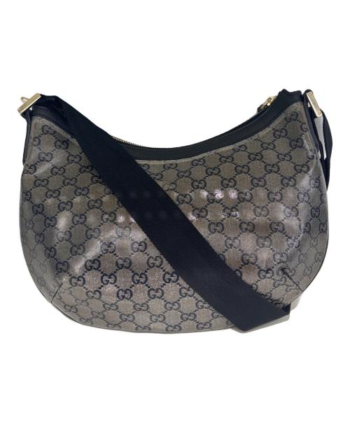 GUCCI（グッチ）GUCCI (グッチ) ショルダーバッグ　GGクリスタル ブラック×グレーの古着・服飾アイテム