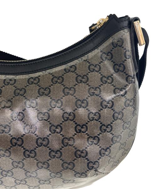GUCCI（グッチ）GUCCI (グッチ) ショルダーバッグ　GGクリスタル ブラック×グレーの古着・服飾アイテム