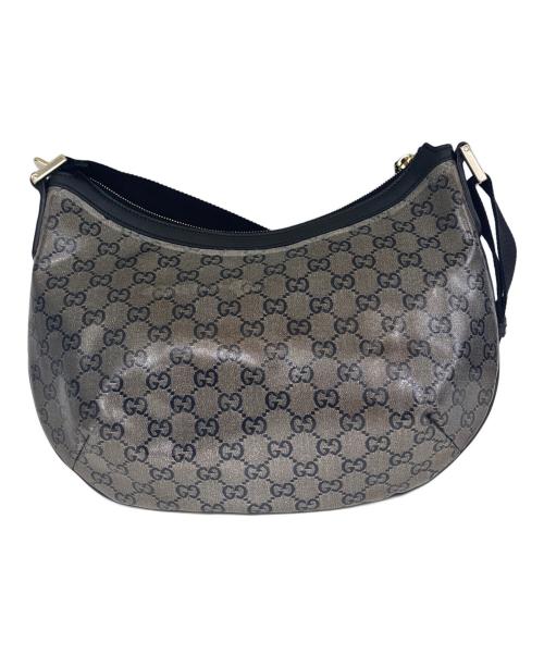 GUCCI（グッチ）GUCCI (グッチ) ショルダーバッグ　GGクリスタル ブラック×グレーの古着・服飾アイテム