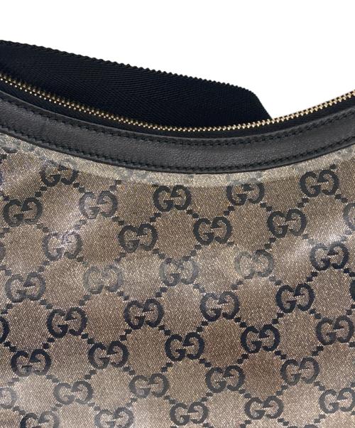 GUCCI（グッチ）GUCCI (グッチ) ショルダーバッグ　GGクリスタル ブラック×グレーの古着・服飾アイテム