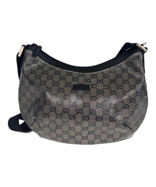 GUCCI（グッチ）GUCCI (グッチ) ショルダーバッグ　GGクリスタル ブラック×グレーの古着・服飾アイテム