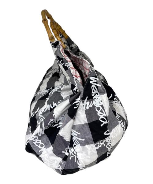 Vivienne Westwood（ヴィヴィアンウエストウッド）Vivienne Westwood (ヴィヴィアンウエストウッド) バンブートートバッグ ブラック×ホワイトの古着・服飾アイテム
