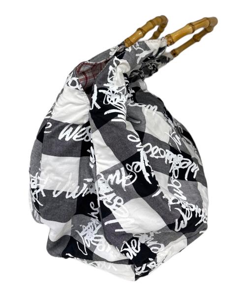 Vivienne Westwood（ヴィヴィアンウエストウッド）Vivienne Westwood (ヴィヴィアンウエストウッド) バンブートートバッグ ブラック×ホワイトの古着・服飾アイテム