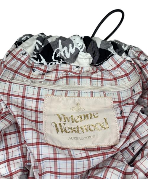 Vivienne Westwood（ヴィヴィアンウエストウッド）Vivienne Westwood (ヴィヴィアンウエストウッド) バンブートートバッグ ブラック×ホワイトの古着・服飾アイテム